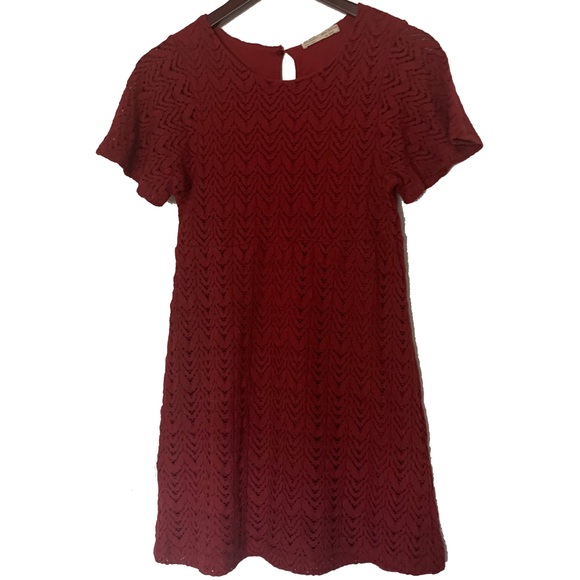 Zara Other - Zara Girls Soft Collection Dark Red Lace